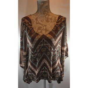 No Comment Sweater Poncho Top Junior‎ Sz L Chevron